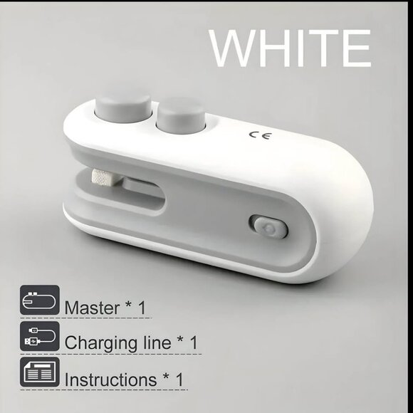 Brand New Portable Bag Sealing Machine Blue White Rechargeable Type-C 300mAh - Picture 3 of 4